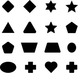 Black vector shapes. Set of geometric shapes black vector image