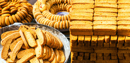 Indian local cookies in street market