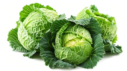 Fototapeta premium Fresh cabbage against a clean white background