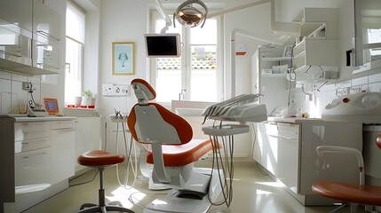Cutting-Edge Dental Clinic Room with Advanced Medical Equipment and Modern Interior Design