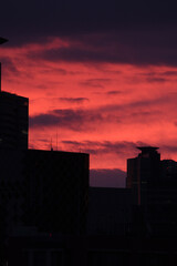 Fototapeta premium 東京港区赤坂4丁目の朝焼け