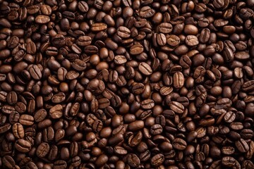 Obraz premium Close Up of Pile of Coffee Beans, Repeating Pattern Wallpaper 