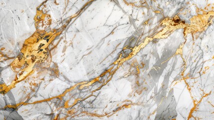 Detailed view of white marble surface with intricate gold paint designs, showcasing its luxurious and elegant appearance