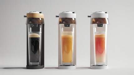 beverage dispenser with blank cup mockup for self-service drinks
