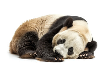 Panda curled up sleeping, details obscured