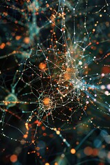 A complex network of genes and proteins, visualizing the intricate web of biological pathways