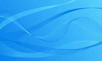 blue smooth lines wave curves with smooth gradient abstract background