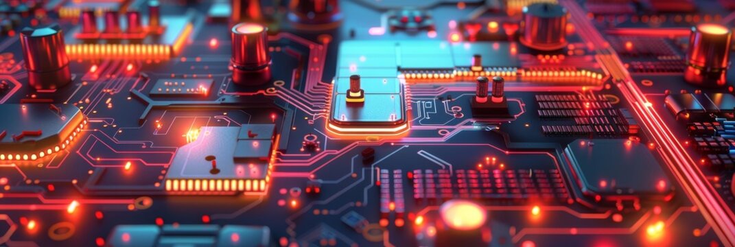 A schematic of a nanoelectronic circuit, illustrating the miniaturization of technology components