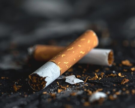 An image of a broken cigarette, symbolizing the decision to quit smoking and break free from addiction