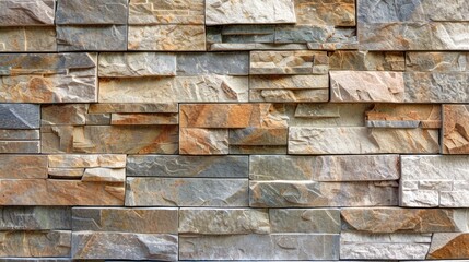 Close-up of a multi-colored stone wall, showcasing intricate textures and patterns