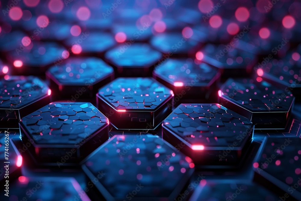 Aufkleber innovative cybersecurity infrastructure featuring hexagonal layouts, showcasing cutting-edge technol