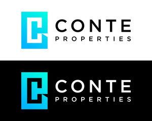 CP letters monogram real estate properties company logo design.

