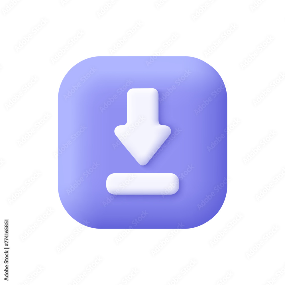 Poster download or upload arrow on button. internet data, cloud technology and computer interface concept. 