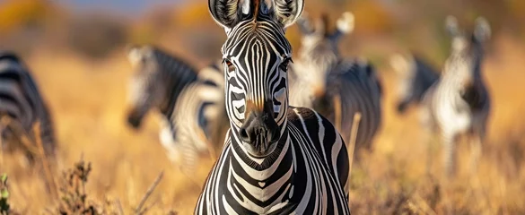 Fotobehang Burchell's zebra in South Africa displaying flehmen response, Generative AI  © The Framed Life