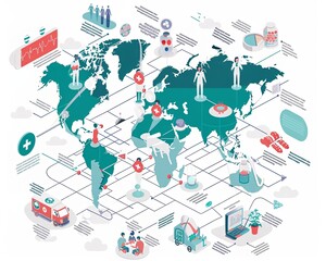 Obraz premium Design a visual representation of disease prevention strategies in a global context