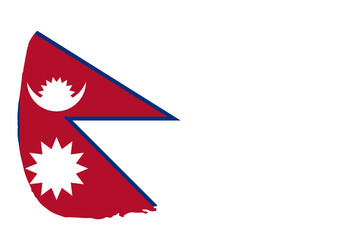 Nepal flag with palette knife paint brush strokes grunge texture design. Grunge brush stroke effect