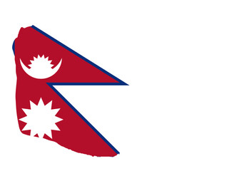 Nepal flag with palette knife paint brush strokes grunge texture design. Grunge brush stroke effect