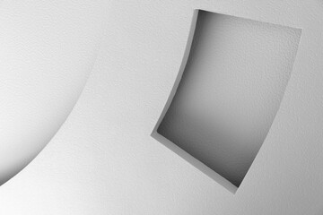 Abstract minimal architecture, white interior background, ceiling