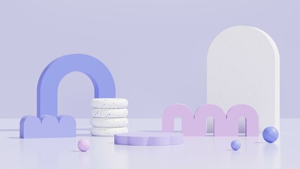 Minimal purple podium display background for your product presentation or product display pedestal