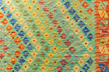 Oriental silk carpet pattern, close up