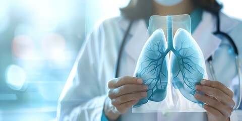 Understanding Lung Diseases: Causes, Symptoms, and Treatments. Concept Respiratory Health, Lung Diseases, Causes, Symptoms, Treatments - obrazy, fototapety, plakaty