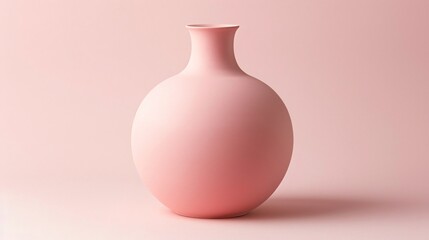 A 3D clay rendition of a classic vase its curves accentuated by a gentle pastel solid colored backdrop