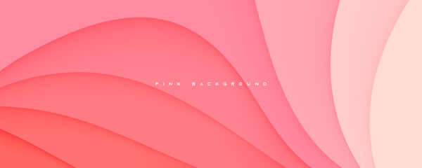 Pink wavy shape background smooth gradient design vector