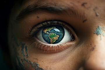 Naklejka premium Celebration of Earth Day Generative AI picture green planet beautiful nature in danger AI pic