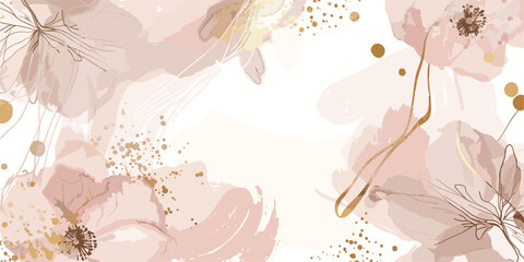 Luxurious Spring Floral Watercolor Vector Background