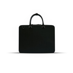 Beautiful luxury leather classic bag, briefcase, diplomat, for office, for laptop, clipping, acessories, mobile, white background
