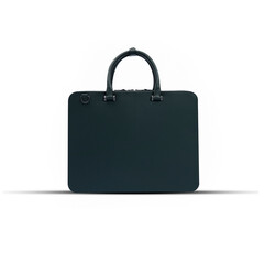 Beautiful luxury leather classic bag, briefcase, diplomat, for office, for laptop, clipping, acessories, mobile, white background