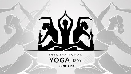 21 June- international yoga day, woman in yoga body posture.