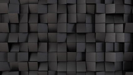 Abstract black background. Black bloks. 3d render illustration - 774181840