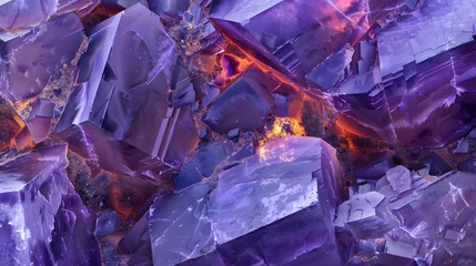 Fototapeten Blue and yellow ice with hints of red and pink, resembling precious gemstones like crystal, amethyst, and quartz © javu
