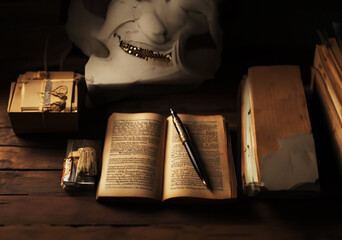 Tattered covers hide treasures within their pages. - obrazy, fototapety, plakaty