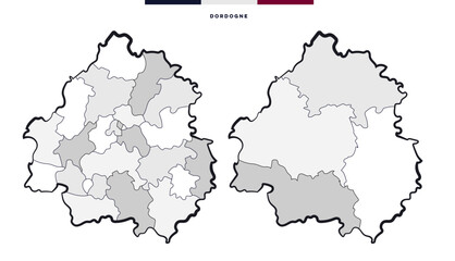 Département Dordogne - Cantons & Arrondissement - 774182697