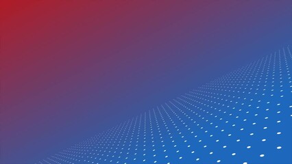 background dots floating below the horizon. red-blue gradient