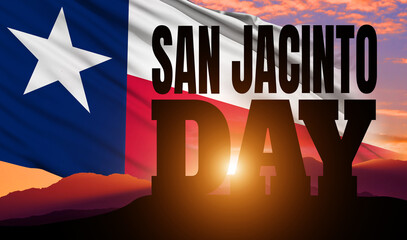 San Jacinto day. Texas. Holiday concept. 3d illustration