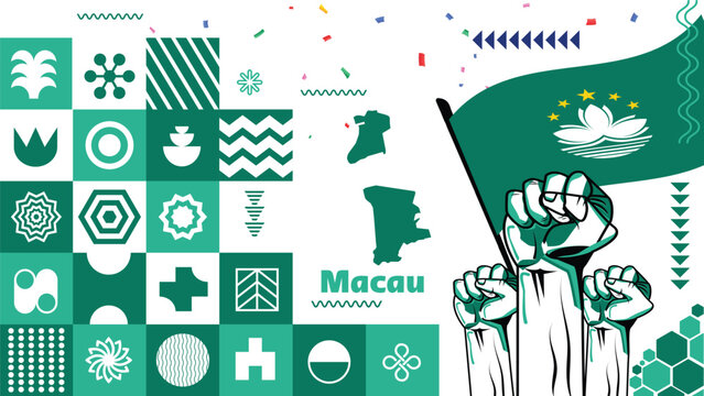 Macau Flag Abstract Background Design Template. Macau Independence Day Banner Wallpaper Vector Illustration. Macau Background