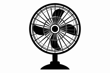  electric fan silhouette black vector illustration