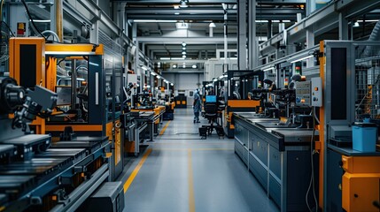 Machinery and tools in the production line. - obrazy, fototapety, plakaty