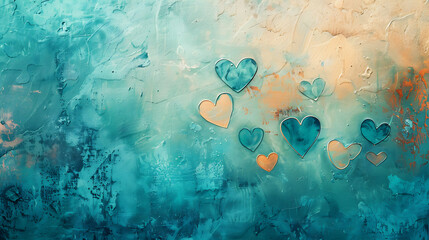 background with turquoise painting