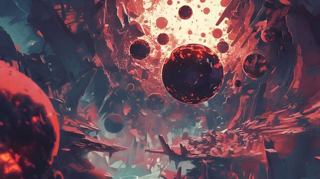 Aerial View of Chief Cells Releasing Glowing Red Enzyme Precursor in Detailed Digestive Process