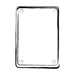Star frame border grunge stroke element, brush shape icon, vertical, rectangle decorative doodle element for design in vector illustration
