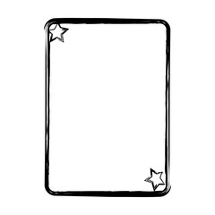 Star frame border grunge stroke element, brush shape icon, vertical, rectangle decorative doodle element for design in vector illustration

