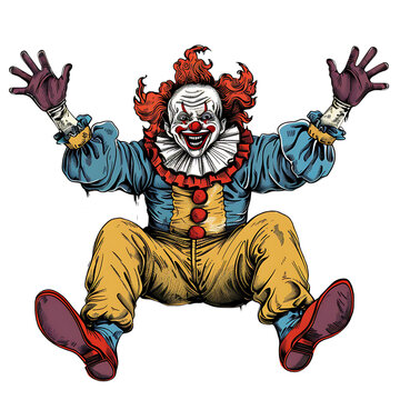 illustration of a funny clown on white
