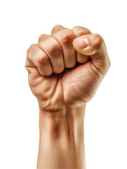 fist hand gesture isolated on transparent background