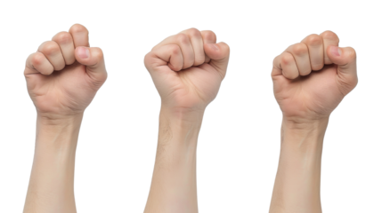 fist hand gesture isolated on transparent background