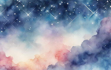 Fototapeta na wymiar Watercolor dazzling starry sky wallpaper universe starry sky 