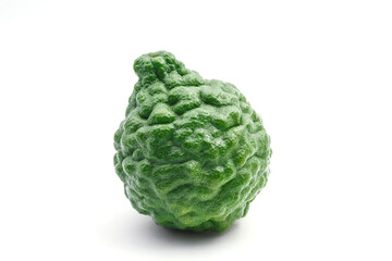 Fototapeta premium kaffir lime or bergamot fruit on white background